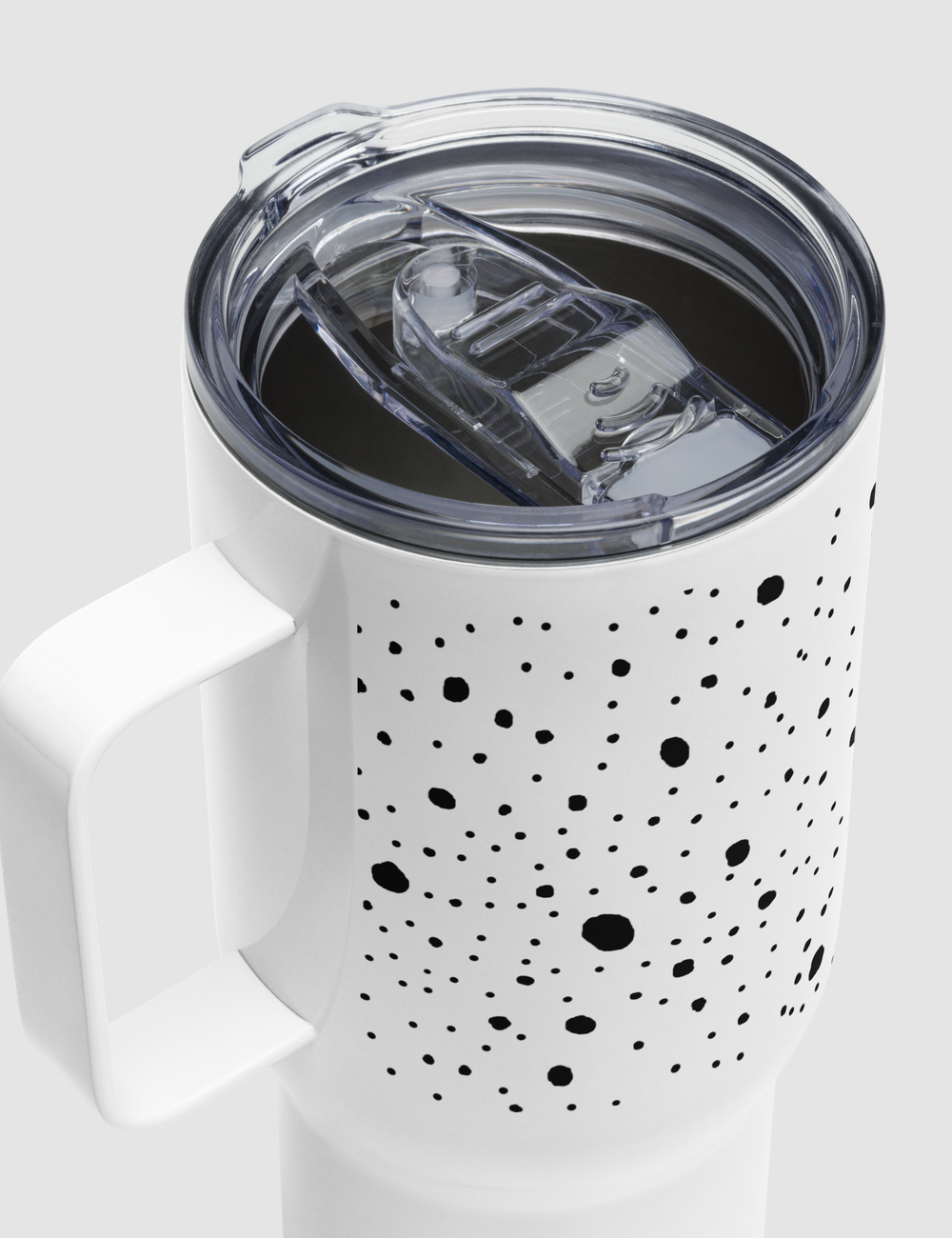 Spotted White Cheetah Animal Print Travel Mug