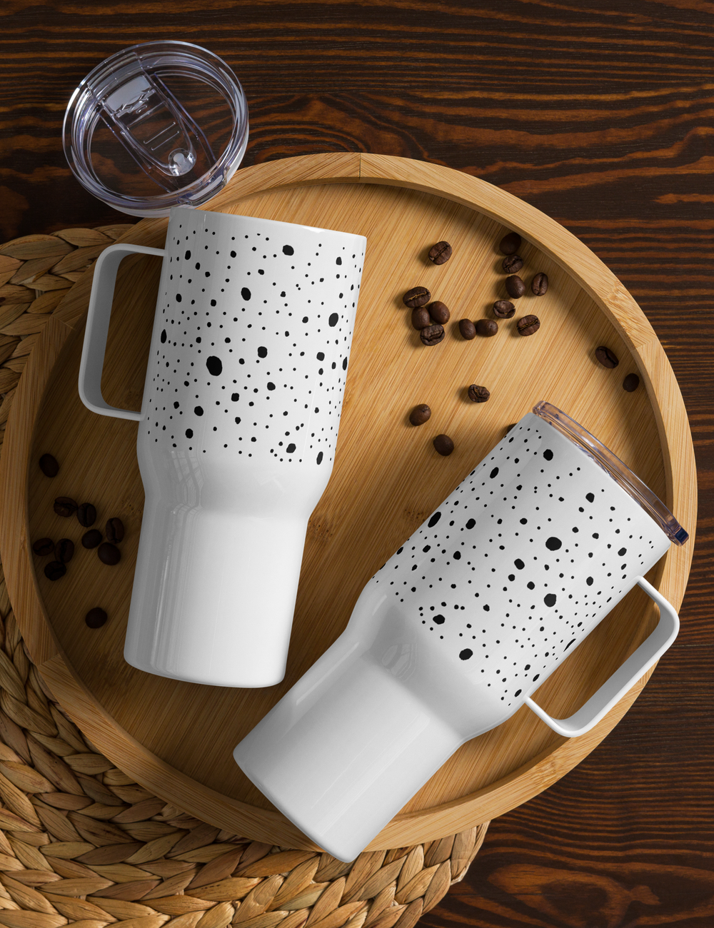 Spotted White Cheetah Animal Print Travel Mug