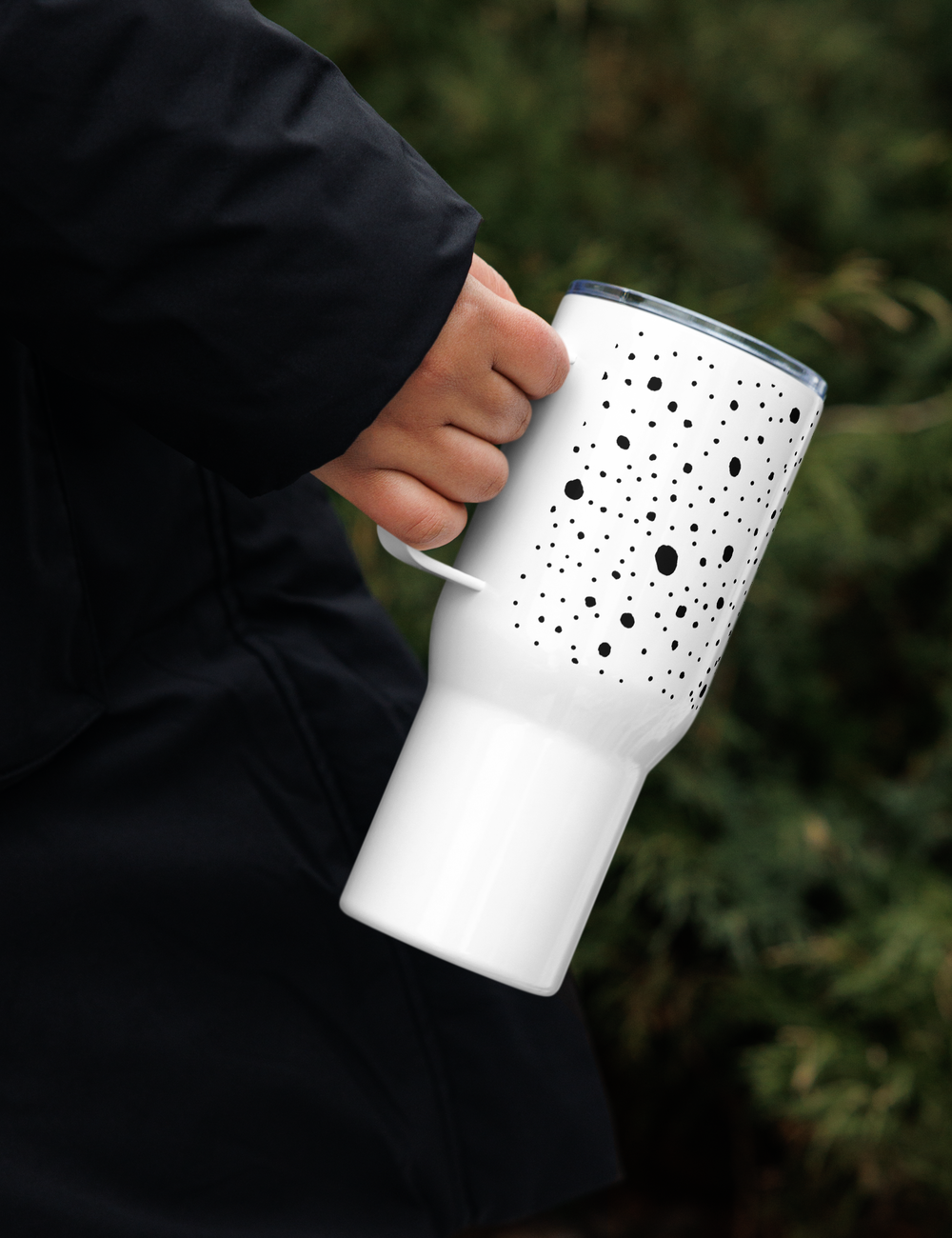 Spotted White Cheetah Animal Print Travel Mug