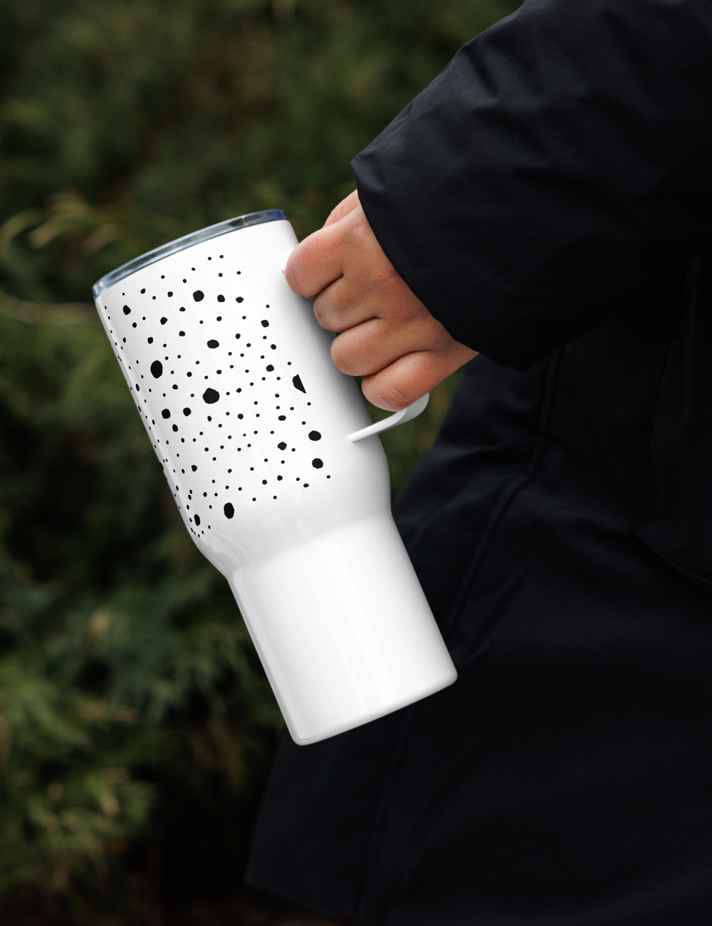 Spotted White Cheetah Animal Print Travel Mug