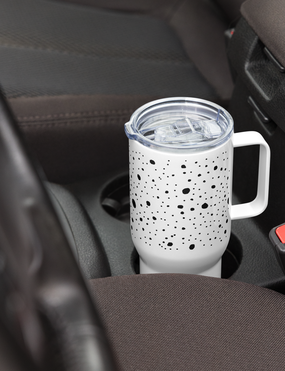 Spotted White Cheetah Animal Print Travel Mug