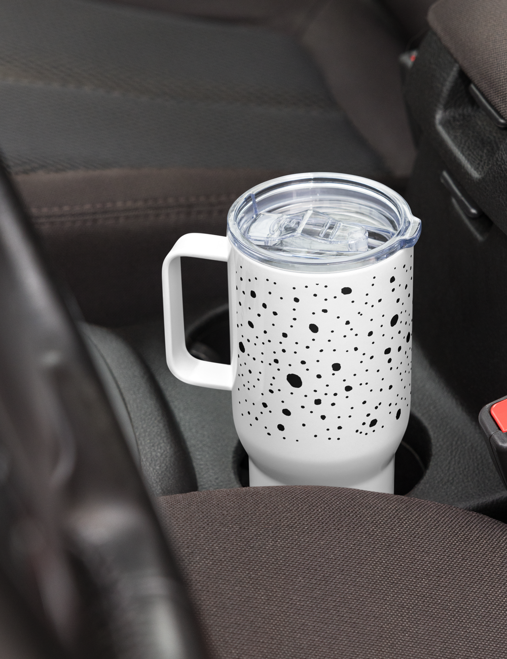 Spotted White Cheetah Animal Print Travel Mug